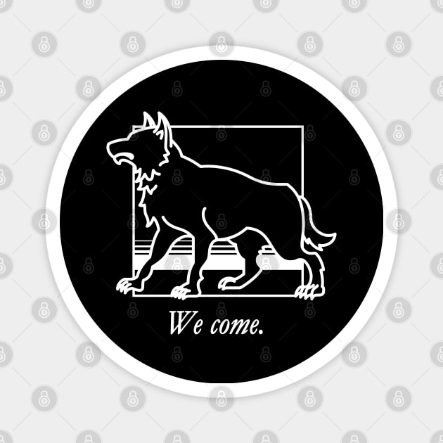 WOT Wolf Classic Chapter Icon With Quote Magnet by Mandra